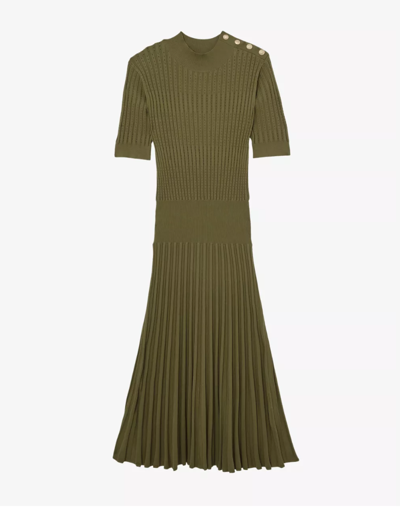 Harriet Short-Sleeved Knitted Midi Dress
