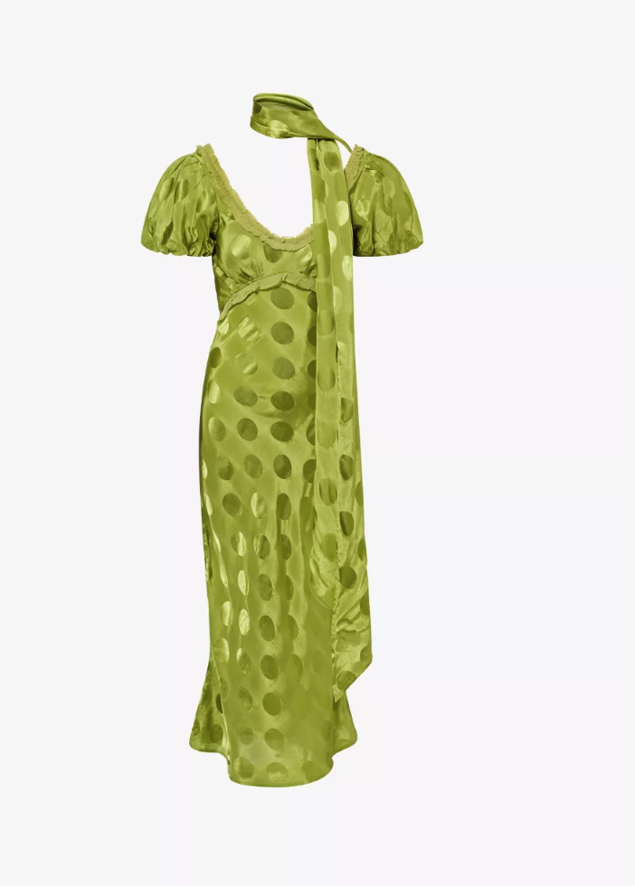 Aoife Jacquard Spot Woven Midi Dress