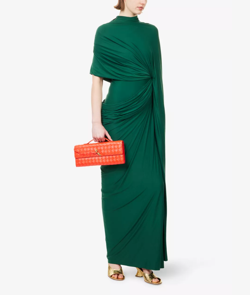 Lucinda Draped Stretch Woven Maxi Dress
