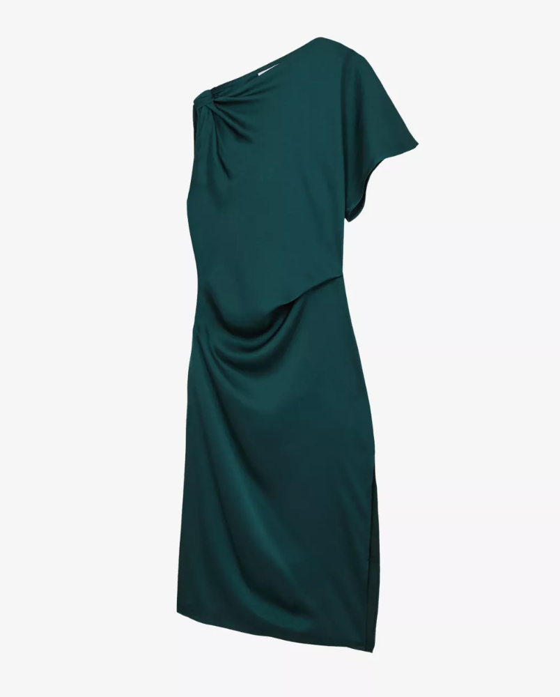 Kenzie Draped Satin Midi Dress