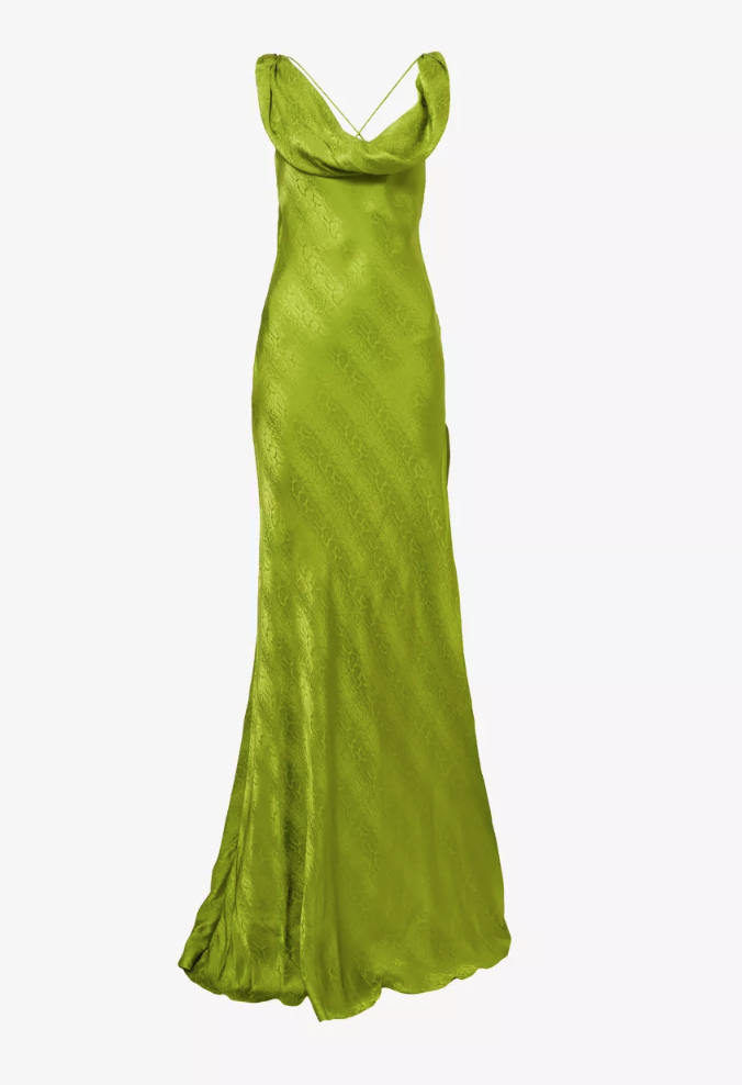 Navarra Cowl Neck Silk Maxi Dress
